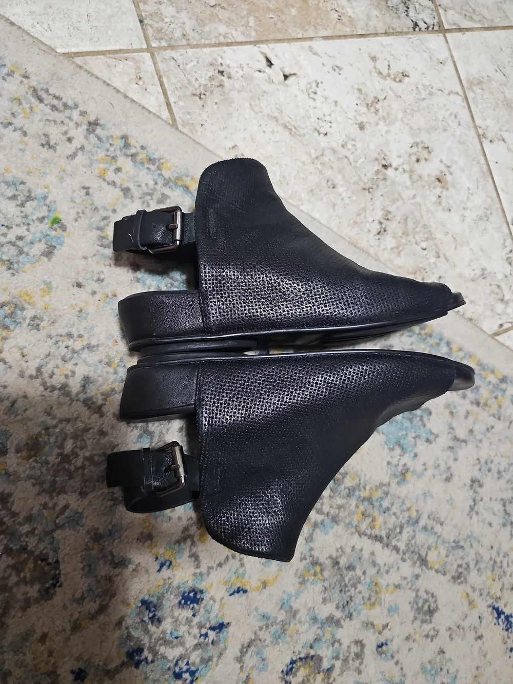 Gentle Souls Rocker 3 Le Black Leather Slingback Sandals Size 7.5M